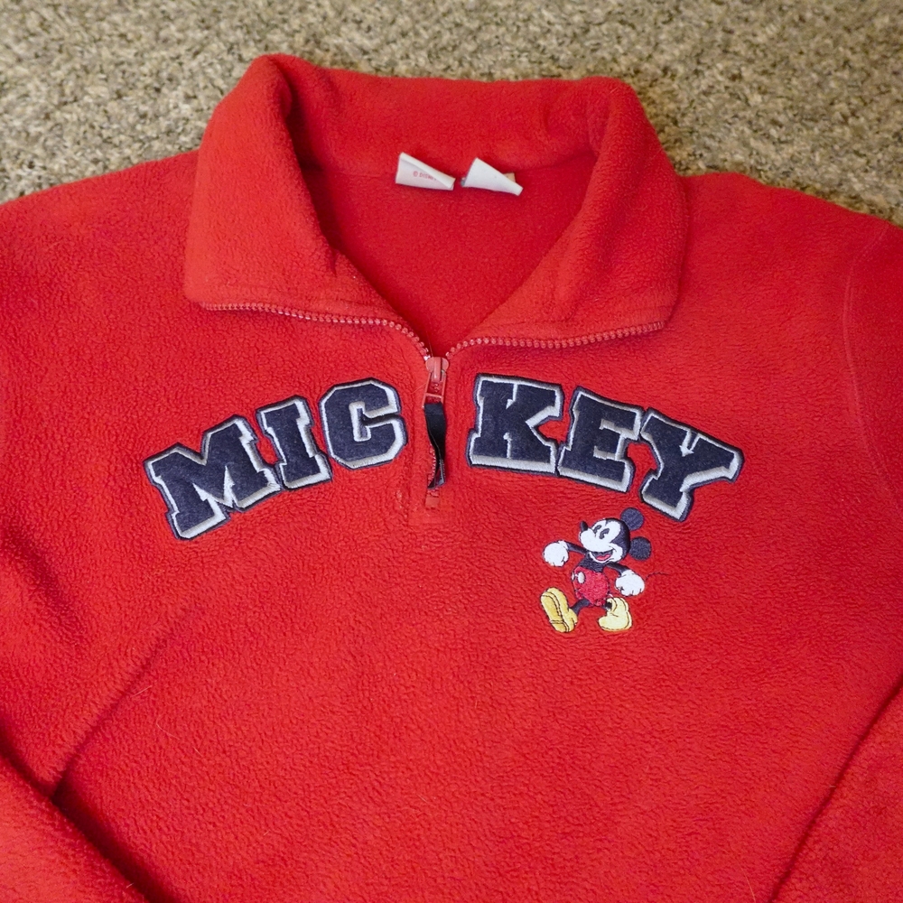 Vintage Red Mickey Mouse Fleece Pullover